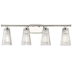 Chantilly Bathroom Vanity Light - Polished Nickel / Clear Ribbed