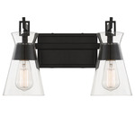 Lakewood Bathroom Vanity Light - Matte Black / Clear
