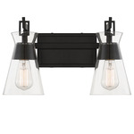 Lakewood Bathroom Vanity Light - Matte Black / Clear