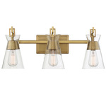 Lakewood Bathroom Vanity Light - Warm Brass / Clear