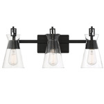 Lakewood Bathroom Vanity Light - Matte Black / Clear