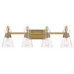 Lakewood Bathroom Vanity Light - Warm Brass / Clear