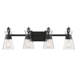 Lakewood Bathroom Vanity Light - Matte Black / Clear