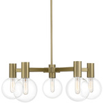 Wright Chandelier - Warm Brass / Clear