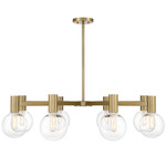 Wright Chandelier - Warm Brass / Clear