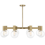 Wright Chandelier - Warm Brass / Clear