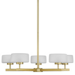 Falster Chandelier - Warm Brass / Frosted Seeded