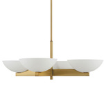 Fallon Chandelier - Warm Brass / White Opal