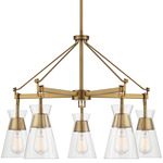 Lakewood Chandelier - Warm Brass / Clear