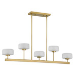 Falster Linear Chandelier - Warm Brass / Frosted Seeded
