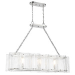 Genry Linear Chandelier - Polished Nickel / Clear