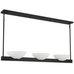 Fallon Linear Chandelier - Matte Black / White Opal