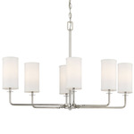 Powell Chandelier - Polished Nickel / White