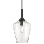 Carlton Pendant - Matte Black / Clear