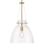 Foster Pendant - Warm Brass / Clear Seeded