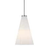 Bristol Pendant - Satin Nickel / White Opal