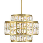 Renzo Chandelier - Warm Brass / Crystal