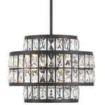 Renzo Chandelier - Matte Black / Crystal