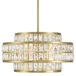 Renzo Chandelier - Warm Brass / Crystal