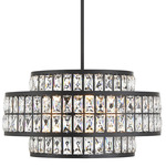 Renzo Chandelier - Matte Black / Crystal