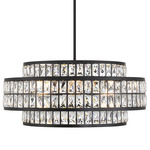 Renzo Chandelier - Matte Black / Crystal