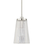Chantilly Pendant - Polished Nickel / Clear Ribbed