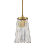 Chantilly Pendant - Warm Brass / Clear Ribbed