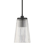 Chantilly Pendant - Matte Black / Clear Ribbed