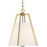 Mansfield Pendant - Warm Brass / White