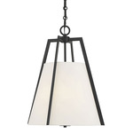 Mansfield Pendant - Matte Black / White