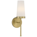 Haynes Wall Light - Warm Brass / White Opal