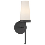 Haynes Wall Light - Matte Black / White Opal