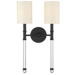 Fremont Wall Sconce - Matte Black / White