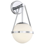 Polson Wall Light - Polished Chrome / Etched Opal