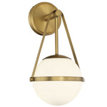 Polson Wall Light - Warm Brass / Etched Opal