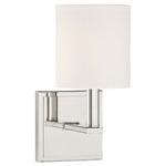 Waverly Wall Light - Polished Nickel / White