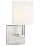 Waverly Wall Light - Satin Nickel / White