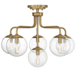Marco Ceiling Light - Brass/ Clear