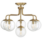 Marco Ceiling Light - Brass / Clear