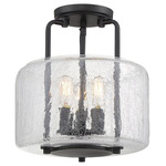 Avalon Ceiling Light - Black / Crackled