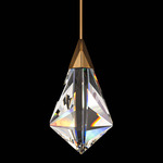 Fazzoletto Color-Select Pendant - Aged Brass / Crystal