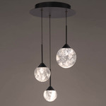 Quest Round Multi Light Color-Select Pendant - Black / Optic Haze Quartz