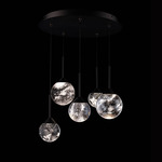 Quest Round Multi Light Color-Select Pendant - Black / Optic Haze Quartz