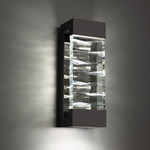 Labrynth Color-Select Outdoor Wall Sconce - Black / Crystal