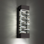 Labrynth Color-Select Outdoor Wall Sconce - Black / Crystal