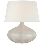 Rana Wide Table Lamp - Bone Craquelure / Linen