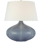 Rana Wide Table Lamp - Polar Blue Crackle / Linen