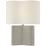 Mishca Wide Table Lamp - Shellish Gray / Linen