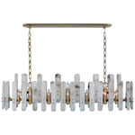Bonnington Linear Chandelier - Hand-Rubbed Antique Brass / Alabaster