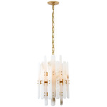 Bonnington Tall Chandelier - Hand Rubbed Antique Brass / Alabaster